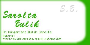 sarolta bulik business card